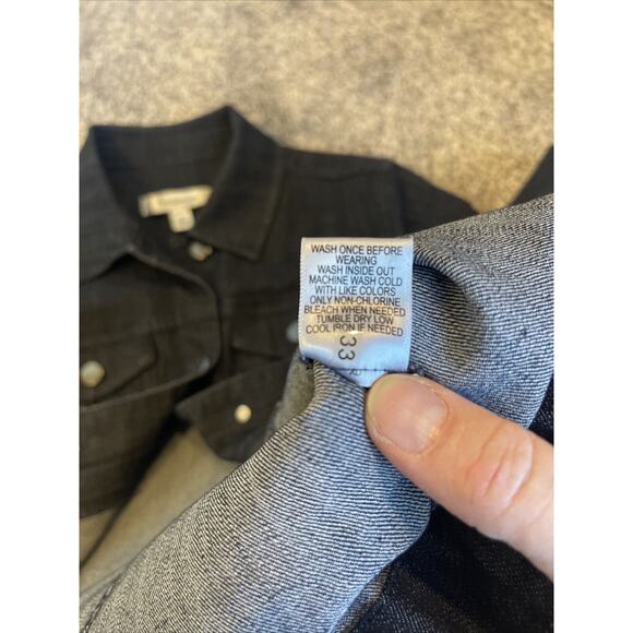 Croft & Barrow Long Sleeve Button Up Jean Jacket Womens Size Small Dark Wash - Picture 10 of 10